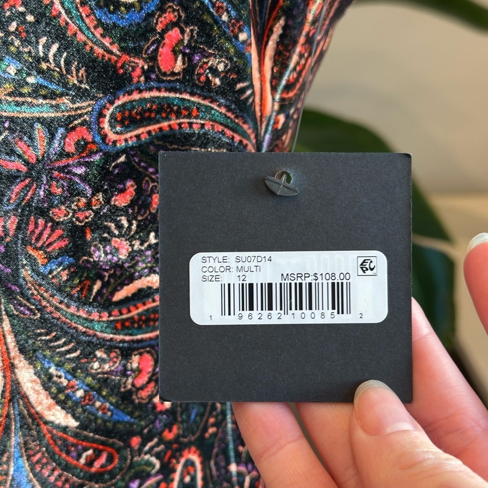 Sage Collective Paisley Velvet Midi Dress - Picture 4 of 10